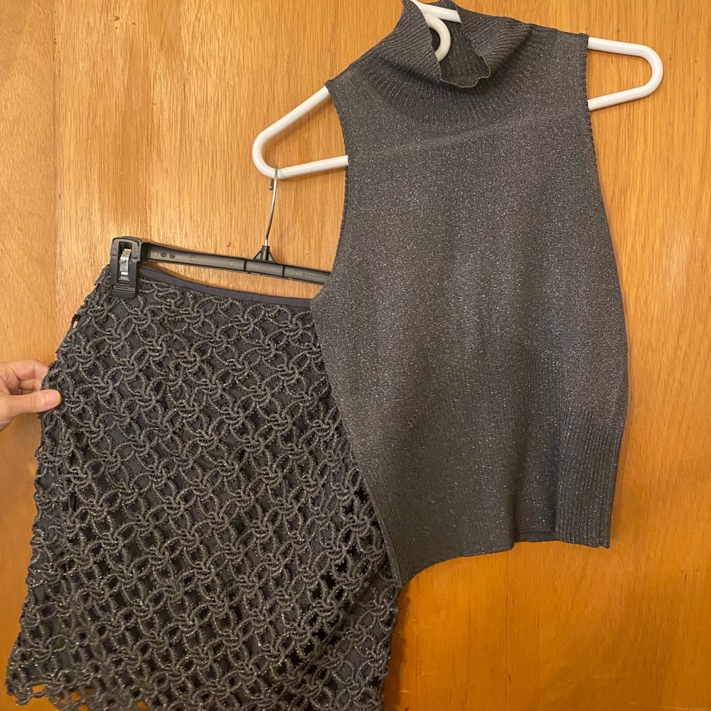 SKIRT AND TOP top is size xs bottom is size 2